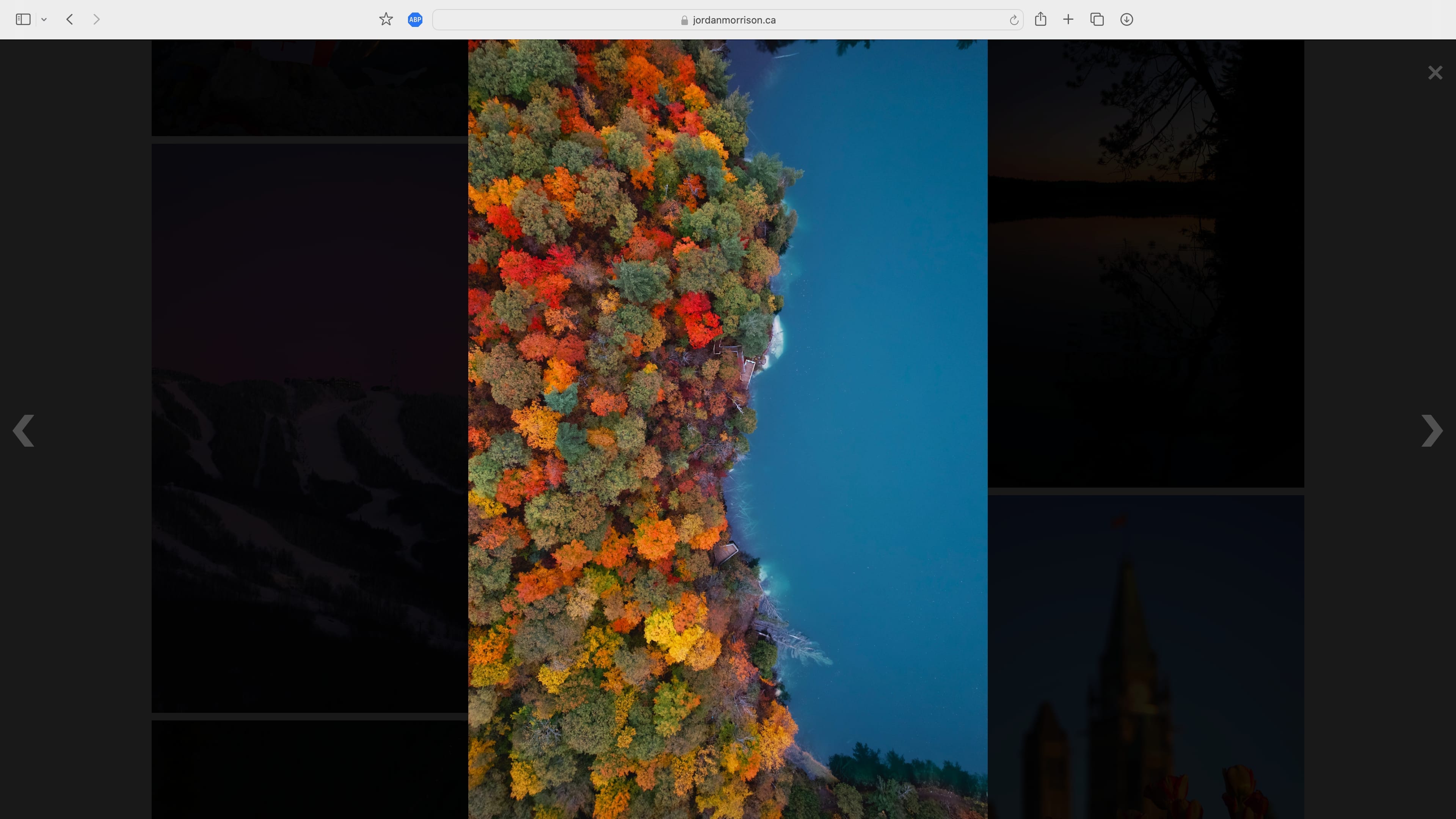 a screenshot of the fullscreen photo view on Jordan Morrison's photography portfolio