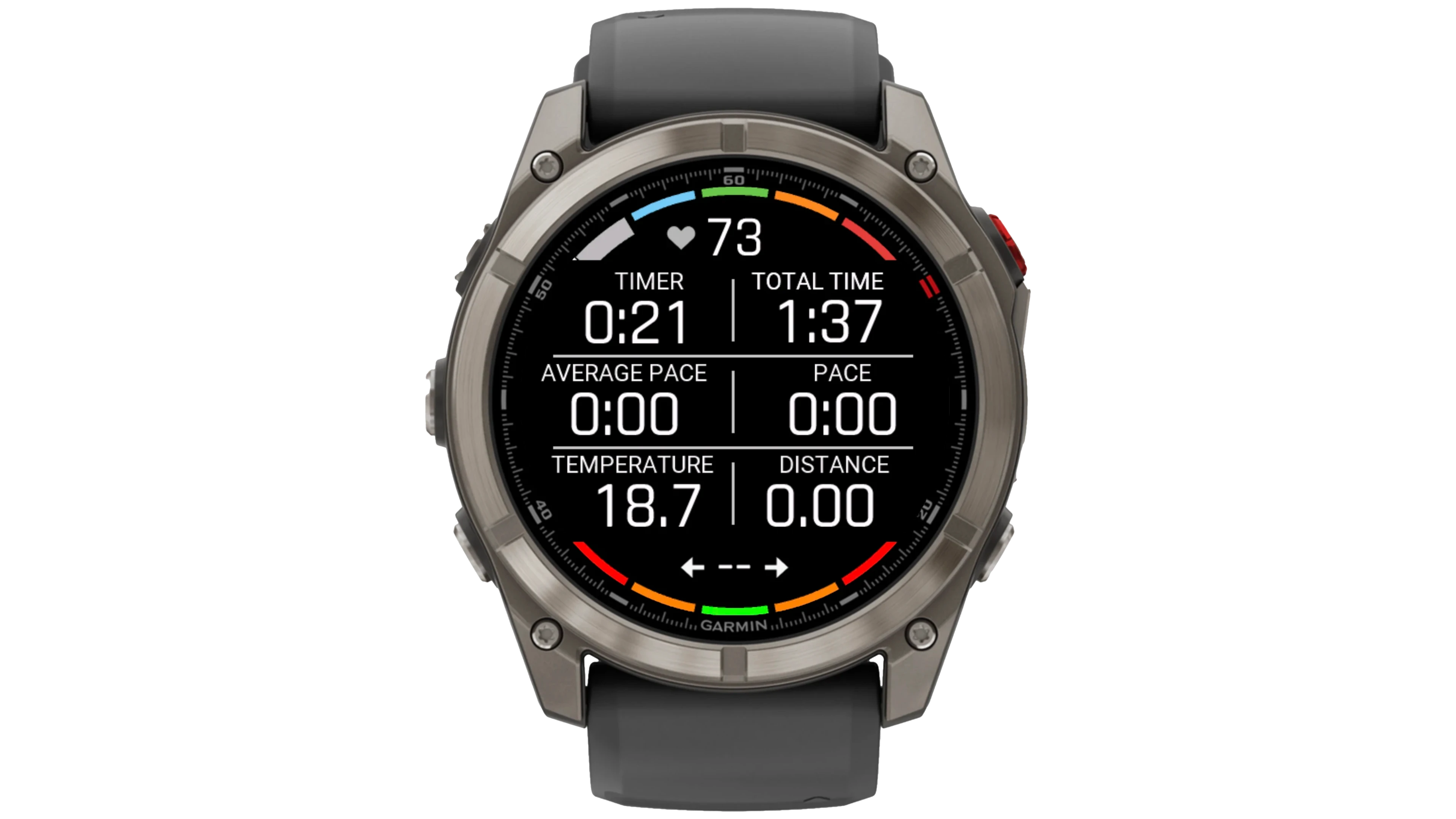 a screenshot of the Triathlon Total Time data field being used in a run activity
